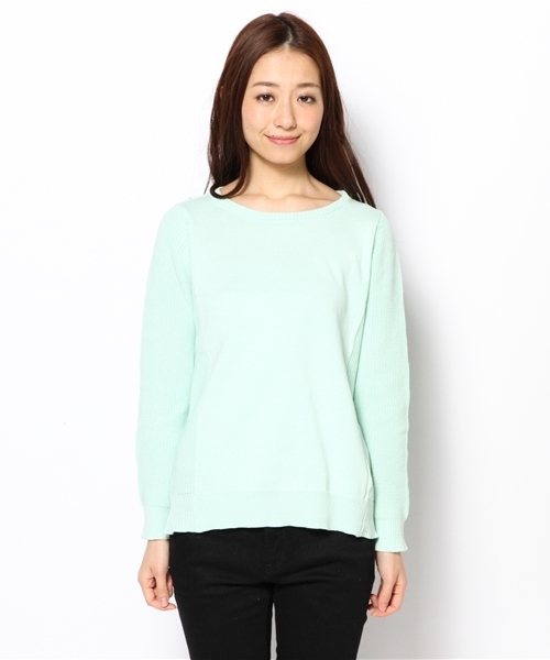 BEAMS LIGHTS Women's(ビームスライツ ウィメンズ)の「○BEAMS LIGHTS / 畦編コットンニット プルオーバー(ニット/セーター・レディース・オフホワイト/ミント/ネイビー・ONE SIZE)」の4枚目の写真