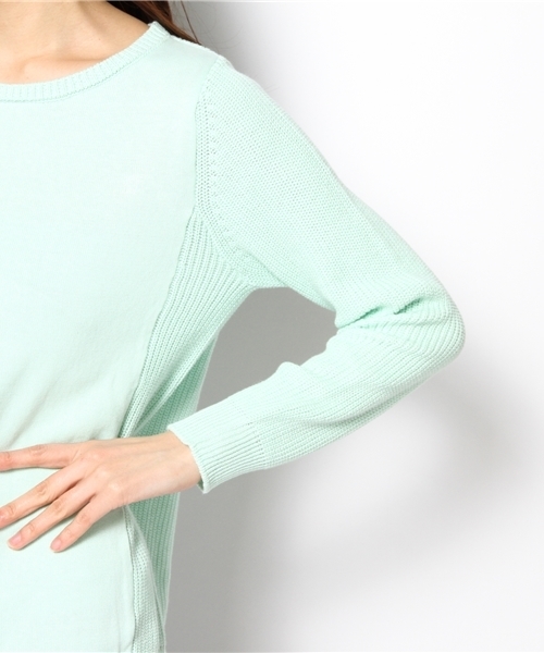 BEAMS LIGHTS Women's(ビームスライツ ウィメンズ)の「○BEAMS LIGHTS / 畦編コットンニット プルオーバー(ニット/セーター・レディース・オフホワイト/ミント/ネイビー・ONE SIZE)」の8枚目の写真