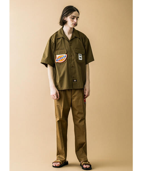 Dickies（ディッキーズ）の「＜Dickies × monkey time＞ CROPPED WORK SHIRT SS/クロップドシャツ（シャツ/ブラウス・メンズ・ブラウン/ブラック/ライトピンク・MEDIUM/LARGE/SMALL）」の12枚目の写真