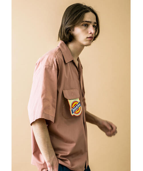 Dickies（ディッキーズ）の「＜Dickies × monkey time＞ CROPPED WORK SHIRT SS/クロップドシャツ（シャツ/ブラウス・メンズ・ブラウン/ブラック/ライトピンク・MEDIUM/LARGE/SMALL）」の15枚目の写真