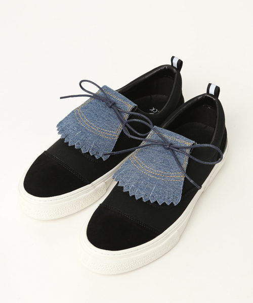SLACK FOOTWEAR（スラックフットウェア）の「【SLACK×ABAHOUSE/別注】キルトレースアップスニーカー（スニーカー・メンズ・ホワイト/ブラック/ネイビー/レッド/ブラック系その他・27/26.5/27.5）」の4枚目の写真