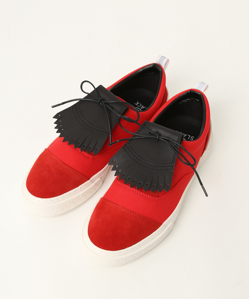 SLACK FOOTWEAR（スラックフットウェア）の「【SLACK×ABAHOUSE/別注】キルトレースアップスニーカー（スニーカー・メンズ・ホワイト/ブラック/ネイビー/レッド/ブラック系その他・27/26.5/27.5）」の5枚目の写真