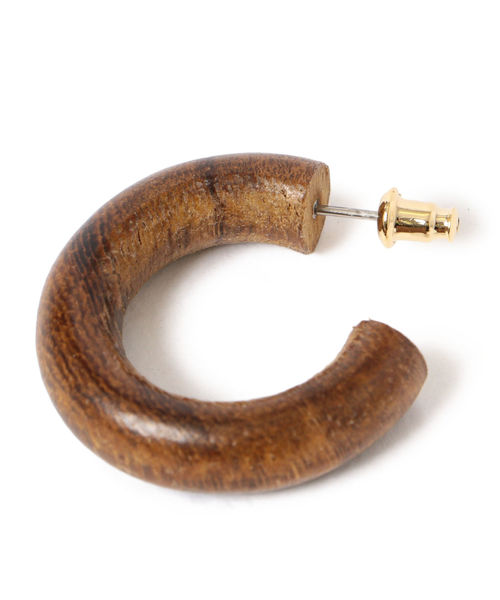 SHIPS(シップス)の「ウッドミニフープピアス(ピアス(両耳用)・レディース・ナチュラル/ブラウン・ONE SIZE)」の5枚目の写真