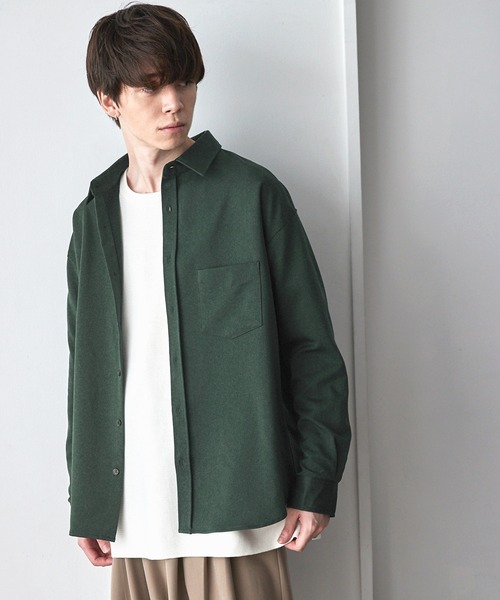 MONO-MART（モノマート）の「オーバーサイズTRストレッチレギュラーカラーシャツ L/S（シャツ/ブラウス・メンズ・ブラック/ブラウン/グレー/オフホワイト/ボルドー/モカ/グレー系その他/ブルー系その他/ストライプ/グレー系その他2/ブラウン系その他/ベージュ系その他/オリーブ/ネイビー/ブルー系その他2/インディゴブルー/ベージュ系その他2/ベージュ系その他3/グリーン系その他/グレー系その他3/グレー系その他4/ブラウン系その他2/グレイッシュベージュ/ダークブラウン/サックスブルー/グリーン系その他2/ライラック/ブラウン系その他3/ブルー/グリーン・M/L/XL/S）」の20枚目の写真