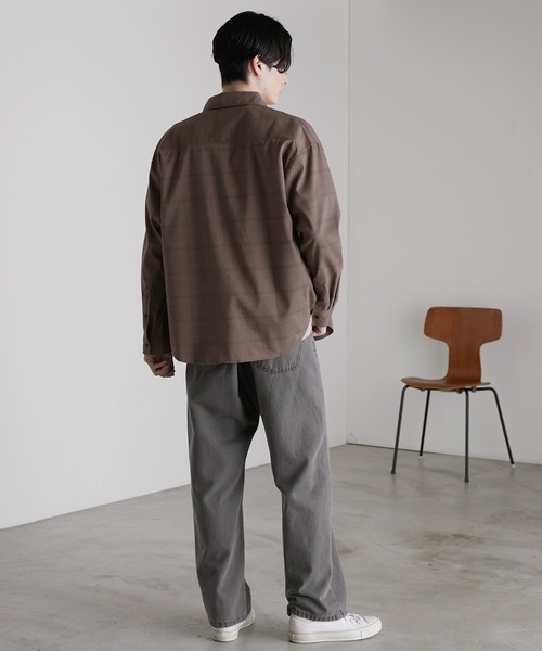 MAHF セットアップLサイズ オーバーサイズTRストレッチレギュラーカラーシャツ L/S MONO