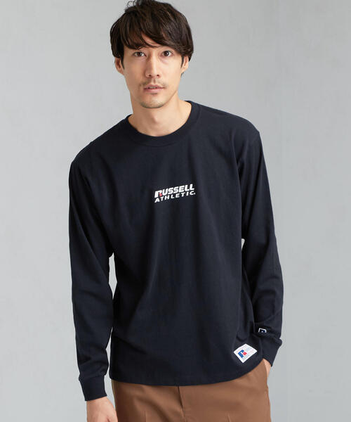 Russell Athletic（ラッセルアスレティック）の「別注［ラッセルアスレチック］RUSSELL ATHLETIC センターロゴ ロンT / カットソー（Tシャツ/カットソー・メンズ・ブラック/ネイビー/ホワイト・S/M/L）」の13枚目の写真
