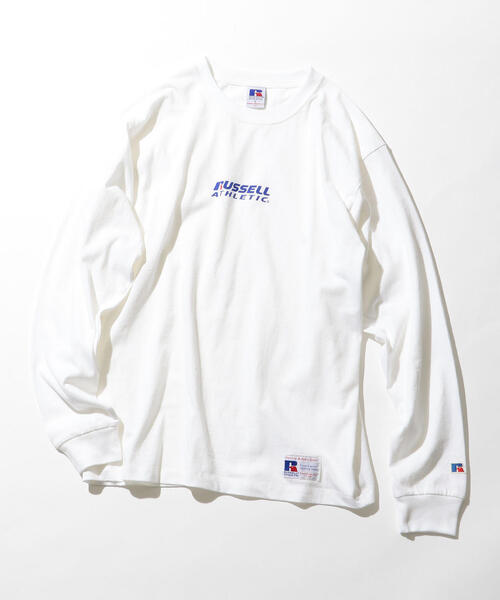 Russell Athletic（ラッセルアスレティック）の「別注［ラッセルアスレチック］RUSSELL ATHLETIC センターロゴ ロンT / カットソー（Tシャツ/カットソー・メンズ・ブラック/ネイビー/ホワイト・S/M/L）」の5枚目の写真