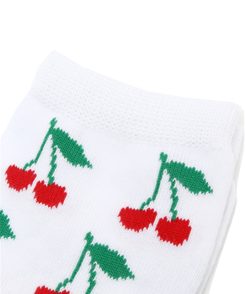 WEGO(ウィゴー)の「WEGO/チェリーソックス(ソックス/靴下・レディース・ホワイト・FREE)」の2枚目の写真