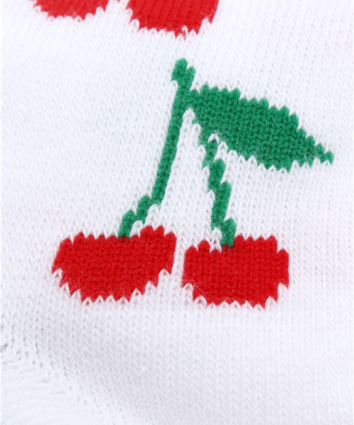 WEGO(ウィゴー)の「WEGO/チェリーソックス(ソックス/靴下・レディース・ホワイト・FREE)」の4枚目の写真