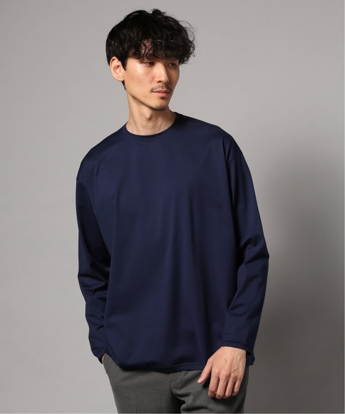 EDIFICE（エディフィス）の「LA BOUCLE / ラブ―クル クルーネックロングスリーブワイド（Tシャツ/カットソー・メンズ・ホワイト×ホワイト/ベージュ/ネイビー・44/46/48）」の3枚目の写真