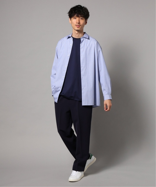 EDIFICE（エディフィス）の「LA BOUCLE / ラブ―クル クルーネックロングスリーブワイド（Tシャツ/カットソー・メンズ・ホワイト×ホワイト/ベージュ/ネイビー・44/46/48）」の5枚目の写真