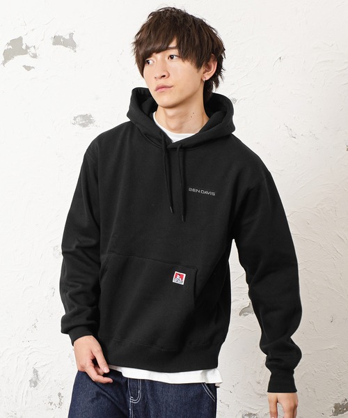 MinoriTY（マイノリティ）の「【BEN DAVIS】プルオーバーパーカー 14オンス 裏起毛 ビッグシルエット（パーカー・メンズ・ホワイト/ブラック/キャメル/アイボリー/杢グレー/ダークグリーン/パープル・M/L/XL）」の3枚目の写真