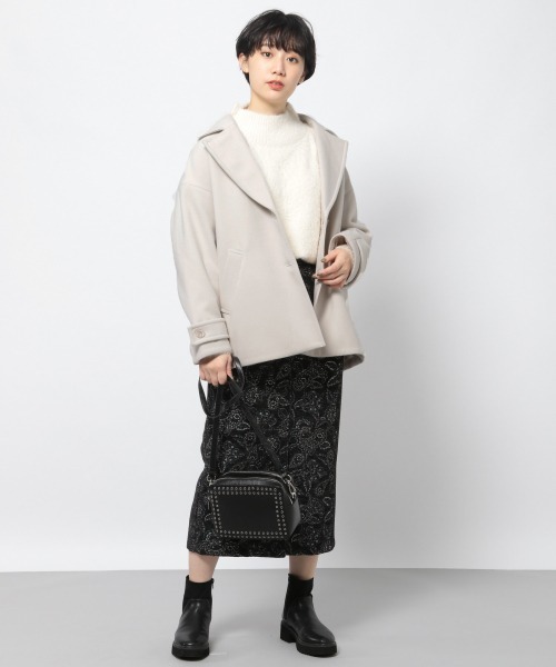 PAGEBOY(ページボーイ)の「ルーズテーラーコート(ダウンジャケット/コート・レディース・ダークブラウン/ブラック/グレイッシュベージュ・FREE)」の5枚目の写真