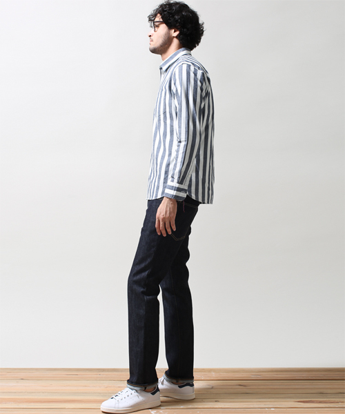 NANO universe（ナノユニバース）の「TABLOID NEWS(タブロイドニュース)/ TN別注　岡山シャツ　INDIGO（シャツ/ブラウス・メンズ・その他1/その他2・SMALL/MEDIUM/X-LARGE/LARGE）」の19枚目の写真