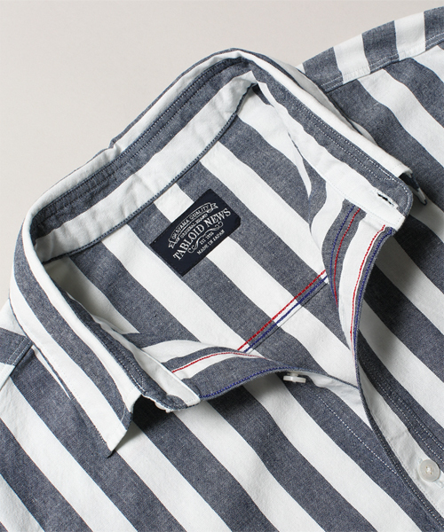 NANO universe（ナノユニバース）の「TABLOID NEWS(タブロイドニュース)/ TN別注　岡山シャツ　INDIGO（シャツ/ブラウス・メンズ・その他1/その他2・SMALL/MEDIUM/X-LARGE/LARGE）」の4枚目の写真