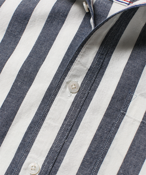 NANO universe（ナノユニバース）の「TABLOID NEWS(タブロイドニュース)/ TN別注　岡山シャツ　INDIGO（シャツ/ブラウス・メンズ・その他1/その他2・SMALL/MEDIUM/X-LARGE/LARGE）」の5枚目の写真