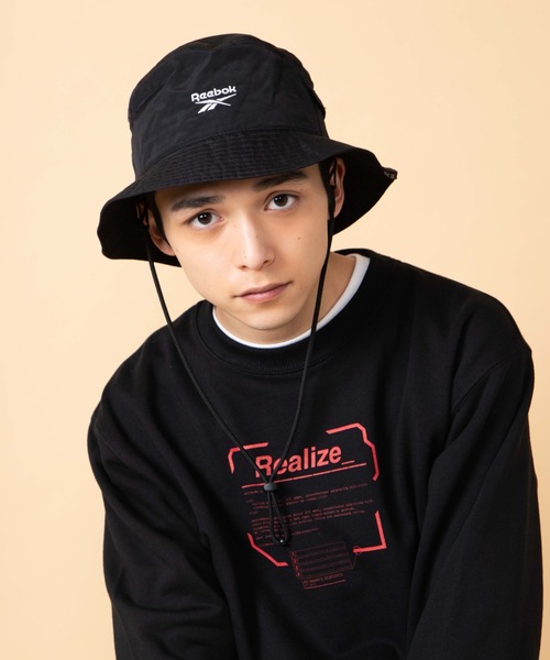 Reebok（リーボック）の「∴WEGO/Reebok ベクターロゴサファリハット（ハット・メンズ・ブラック/ホワイト・FREE）」の3枚目の写真