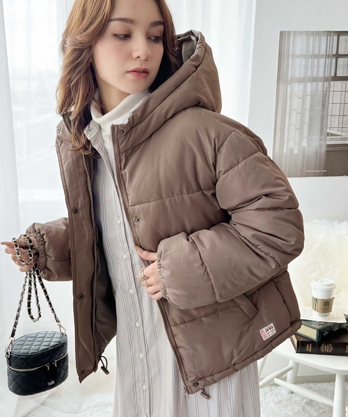 ブラウン ダウンジャケット フード付き NAVY（ファッション） ダウンコート ダウンジャケット NAVY 撥水