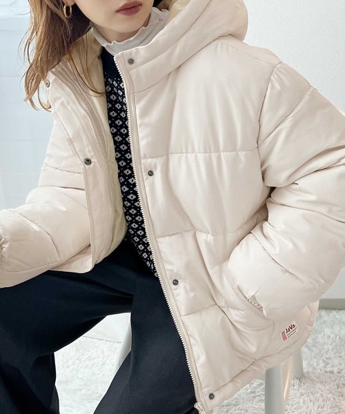 Java(ジャバ)の「《JaVa ジャバコラボ》キッズ 親子お揃い リンクコーデにぴったり フェイクダウンショート丈フード付きブルゾン(ダウンジャケット/コート・キッズ・ブラック/アイボリー/ブラウン・130/140/150/160)」の9枚目の写真