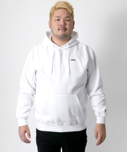 FILA(フィラ)の「FIFA/フィラ ミニロゴ刺繍 スウェットプルパーカー/フーディー/トレーナー/大きいサイズ(パーカー・メンズ・ブラック/ホワイト/グレー/ネイビー・5L/3L/4L)」の5枚目の写真