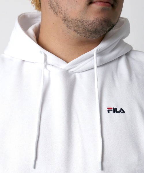 FILA(フィラ)の「FIFA/フィラ ミニロゴ刺繍 スウェットプルパーカー/フーディー/トレーナー/大きいサイズ(パーカー・メンズ・ブラック/ホワイト/グレー/ネイビー・5L/3L/4L)」の8枚目の写真