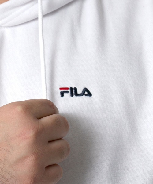 FILA(フィラ)の「FIFA/フィラ ミニロゴ刺繍 スウェットプルパーカー/フーディー/トレーナー/大きいサイズ(パーカー・メンズ・ブラック/ホワイト/グレー/ネイビー・5L/3L/4L)」の9枚目の写真