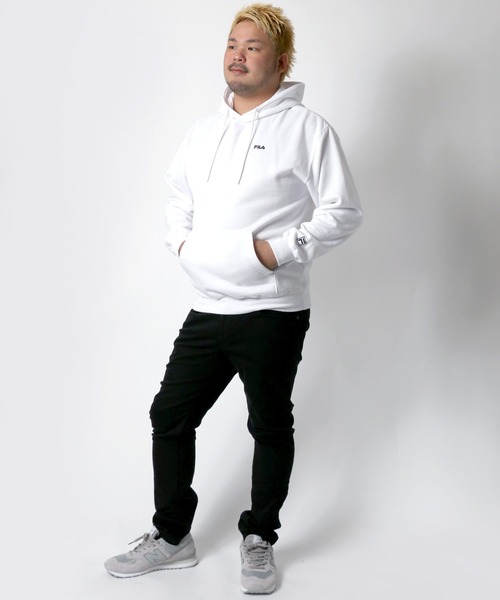 FILA(フィラ)の「FIFA/フィラ ミニロゴ刺繍 スウェットプルパーカー/フーディー/トレーナー/大きいサイズ(パーカー・メンズ・ブラック/ホワイト/グレー/ネイビー・5L/3L/4L)」の15枚目の写真