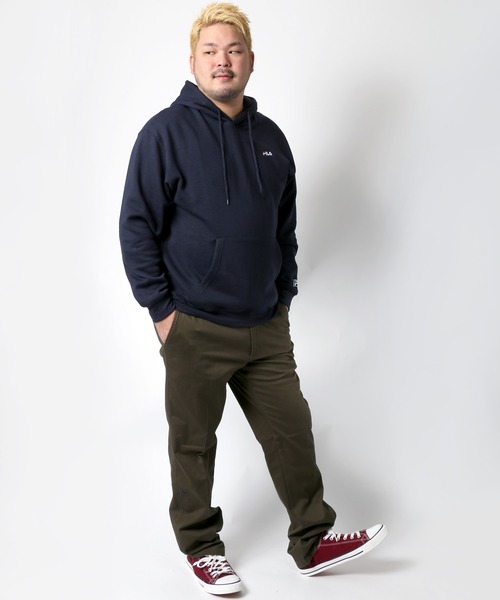 FILA(フィラ)の「FIFA/フィラ ミニロゴ刺繍 スウェットプルパーカー/フーディー/トレーナー/大きいサイズ(パーカー・メンズ・ブラック/ホワイト/グレー/ネイビー・5L/3L/4L)」の16枚目の写真
