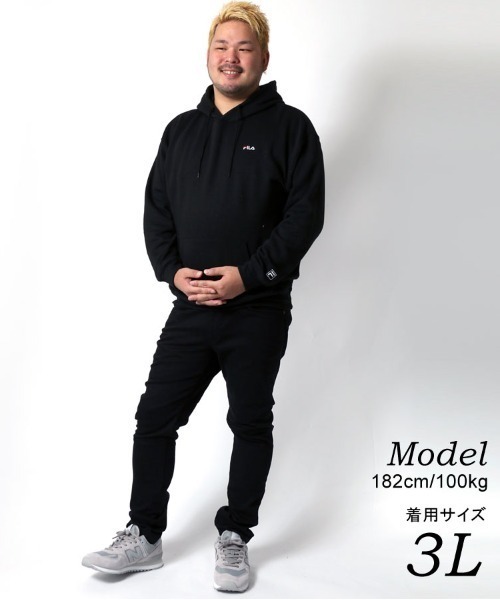 FILA(フィラ)の「FIFA/フィラ ミニロゴ刺繍 スウェットプルパーカー/フーディー/トレーナー/大きいサイズ(パーカー・メンズ・ブラック/ホワイト/グレー/ネイビー・5L/3L/4L)」の18枚目の写真