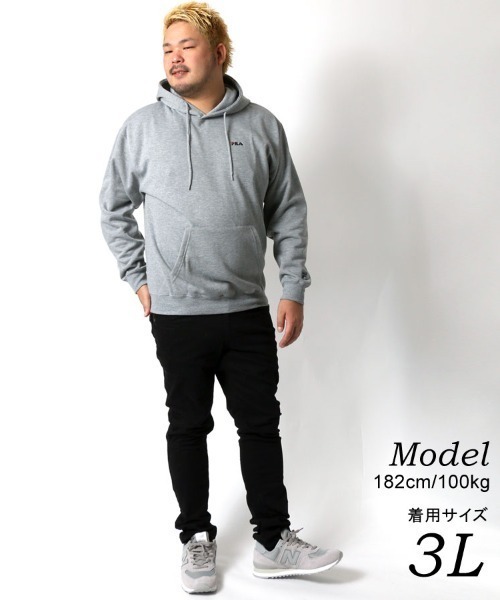FILA(フィラ)の「FIFA/フィラ ミニロゴ刺繍 スウェットプルパーカー/フーディー/トレーナー/大きいサイズ(パーカー・メンズ・ブラック/ホワイト/グレー/ネイビー・5L/3L/4L)」の17枚目の写真