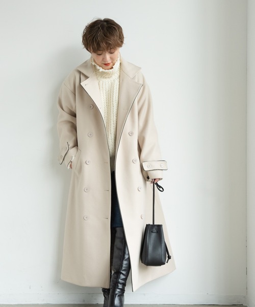 classical piping long coat / yukichi.