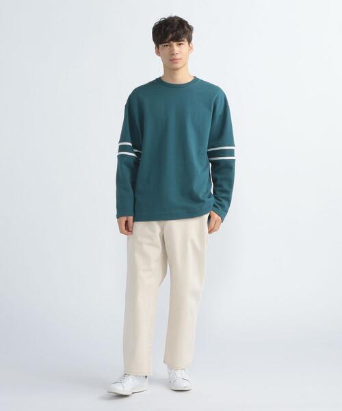 FEELING MADE（フィーリングメイド）の「FEELING MADE エアリースウェット 袖ライン入り スウェット（スウェット・メンズ・ライトグレー/ターコイズブルー/ブラック・MEDIUM/LARGE/SMALL）」の13枚目の写真