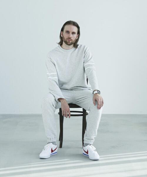 FEELING MADE（フィーリングメイド）の「FEELING MADE エアリースウェット 袖ライン入り スウェット（スウェット・メンズ・ライトグレー/ターコイズブルー/ブラック・MEDIUM/LARGE/SMALL）」の16枚目の写真