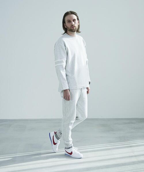 FEELING MADE（フィーリングメイド）の「FEELING MADE エアリースウェット 袖ライン入り スウェット（スウェット・メンズ・ライトグレー/ターコイズブルー/ブラック・MEDIUM/LARGE/SMALL）」の17枚目の写真