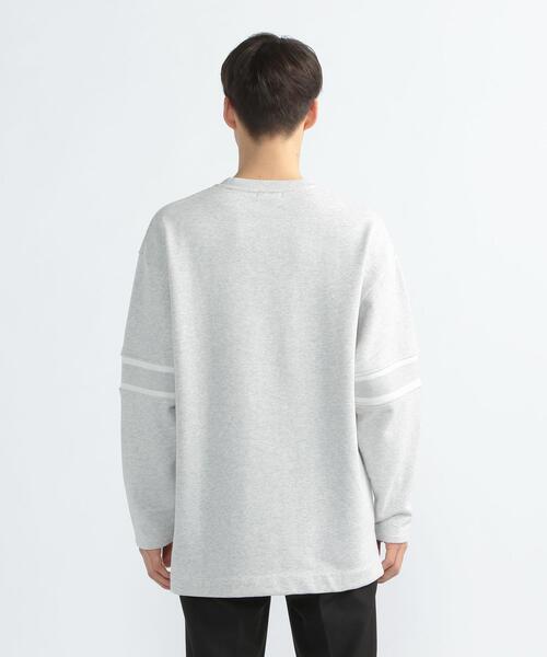 FEELING MADE（フィーリングメイド）の「FEELING MADE エアリースウェット 袖ライン入り スウェット（スウェット・メンズ・ライトグレー/ターコイズブルー/ブラック・MEDIUM/LARGE/SMALL）」の10枚目の写真