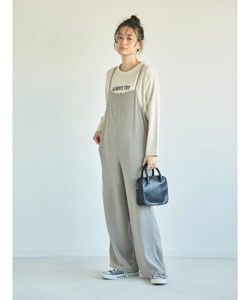 AMERICAN HOLIC（アメリカンホリック）の「リラックスキャミサロペット ＊（サロペット/オーバーオール・レディース・グレー/ブラック/ベージュ・FREE）」の9枚目の写真