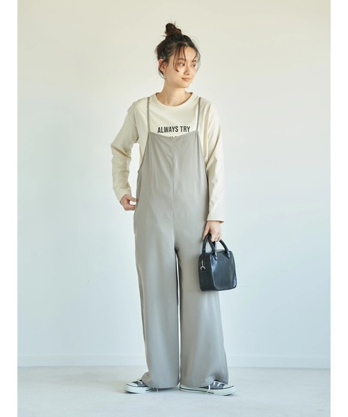 AMERICAN HOLIC（アメリカンホリック）の「リラックスキャミサロペット ＊（サロペット/オーバーオール・レディース・グレー/ブラック/ベージュ・FREE）」の10枚目の写真