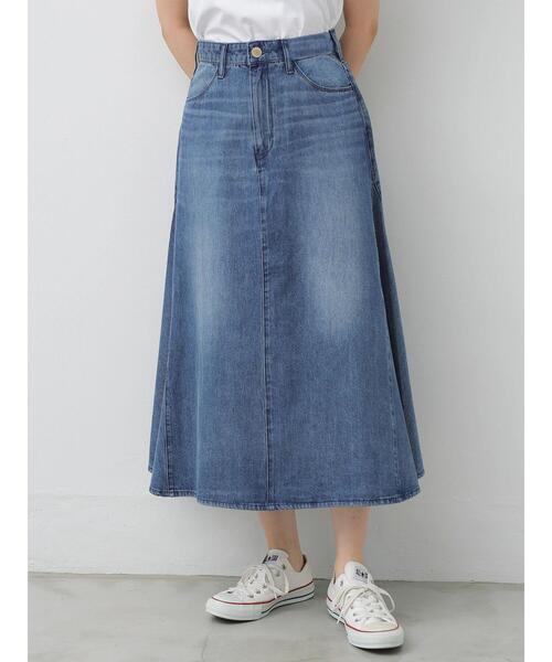 AMERICAN HOLIC（アメリカンホリック）の「Aラインフレアスカート（デニムスカート・レディース・ライトインディゴブルー/ワンウォッシュ・MEDIUM/LARGE）」の16枚目の写真