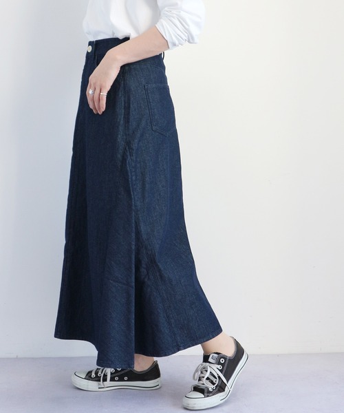 AMERICAN HOLIC（アメリカンホリック）の「Aラインフレアスカート（デニムスカート・レディース・ライトインディゴブルー/ワンウォッシュ・MEDIUM/LARGE）」の8枚目の写真