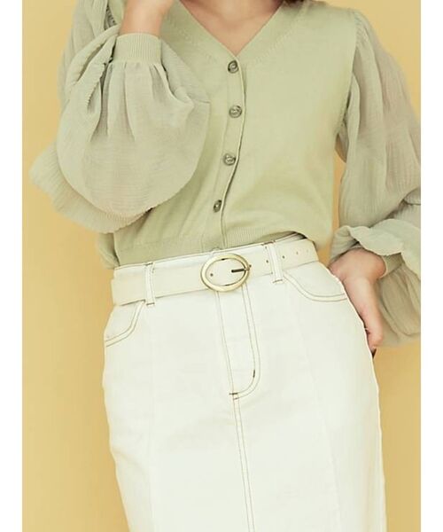 RESEXXY（リゼクシー）の「シャープバックルベルト（ベルト・レディース・ブラック/オフホワイト/ベージュ・FREE）」の2枚目の写真