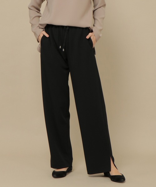 ikka(イッカ)の「ジョーゼットスソスリットパンツ(その他パンツ・レディース・ブラック/ベージュ/グリーン系その他/ライトグレー・L/M)」の2枚目の写真