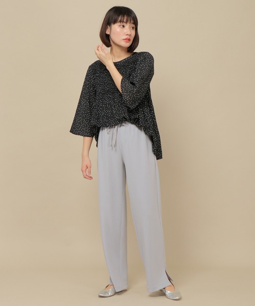 ikka(イッカ)の「ジョーゼットスソスリットパンツ(その他パンツ・レディース・ブラック/ベージュ/グリーン系その他/ライトグレー・L/M)」の10枚目の写真