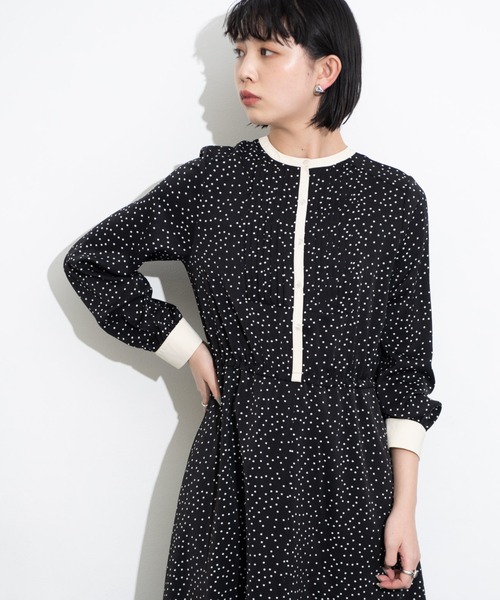 Aunt Marie's（アントマリーズ）の「クレリックバンドカラーシャツワンピース（ワンピース・レディース・ライトブルー/ブラック・FREE）」の6枚目の写真