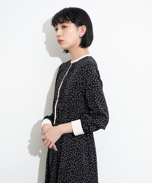 Aunt Marie's（アントマリーズ）の「クレリックバンドカラーシャツワンピース（ワンピース・レディース・ライトブルー/ブラック・FREE）」の7枚目の写真