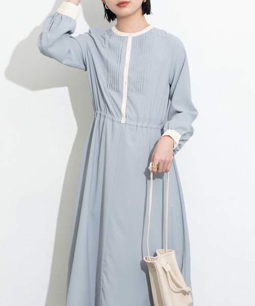 Aunt Marie's（アントマリーズ）の「クレリックバンドカラーシャツワンピース（ワンピース・レディース・ライトブルー/ブラック・FREE）」の12枚目の写真