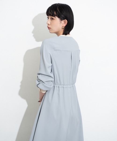 Aunt Marie's（アントマリーズ）の「クレリックバンドカラーシャツワンピース（ワンピース・レディース・ライトブルー/ブラック・FREE）」の14枚目の写真