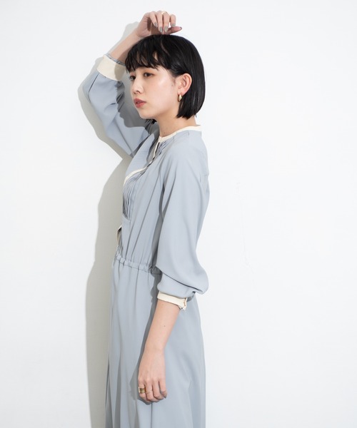 Aunt Marie's（アントマリーズ）の「クレリックバンドカラーシャツワンピース（ワンピース・レディース・ライトブルー/ブラック・FREE）」の13枚目の写真