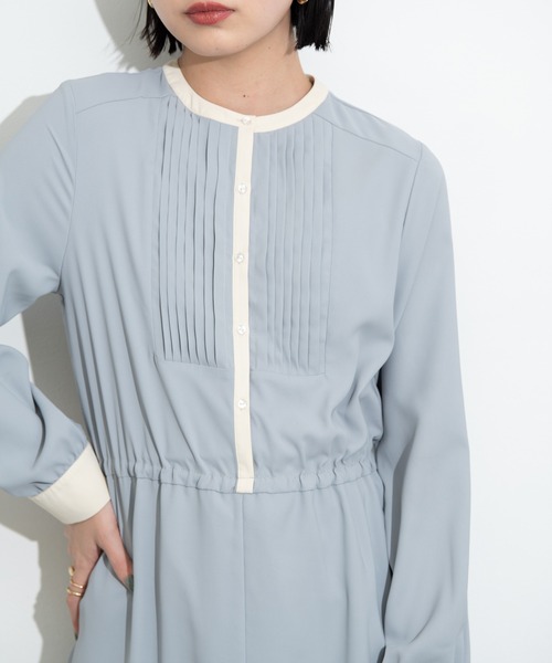 Aunt Marie's（アントマリーズ）の「クレリックバンドカラーシャツワンピース（ワンピース・レディース・ライトブルー/ブラック・FREE）」の17枚目の写真