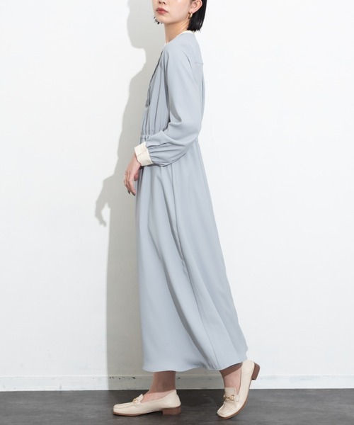 Aunt Marie's（アントマリーズ）の「クレリックバンドカラーシャツワンピース（ワンピース・レディース・ライトブルー/ブラック・FREE）」の11枚目の写真