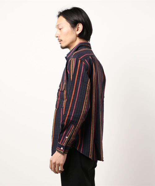 Hub&Spoke（ハブアンドスポーク）の「ストライプルーズシャツ（シャツ/ブラウス・メンズ・ホワイト系その他/ブルー系その他/グレー系その他/パープル系その他・MEDIUM/LARGE）」の8枚目の写真